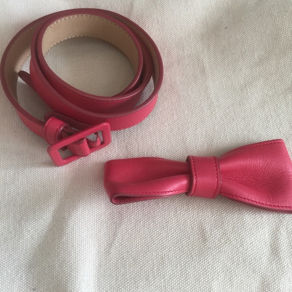 Talula Pink Leather Belt with Removable Bow sz S - Picture 2 of 5